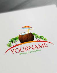 Maybe you would like to learn more about one of these? Design Free Logo Online Tropical Coconut Logo Generator Tree Logo Design Coconut Logo Logo Design