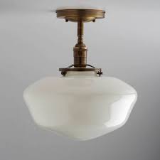 Large 12 White Glass Schoolhouse Style Shade Flush Mount Etsy Kitchen Lighting Fixtures Craftsman Lighting Farmhouse Lighting
