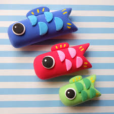 鯉のぼりをねんどで作ってみました 鯉のぼり 工作 手芸 粘土細工