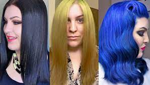Shop for temporary blue hair dye online at target. Hair Transformation Box Dye Black To Blonde To Blue The Healthy Way At Home Youtube