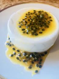 Coconut Panna Cotta With Passion Fruit Sauce Creamy Sweet And Tart Recipe Panna Cotta Fruit Sauce Fruit