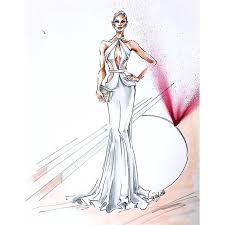 Finished Sketch Of Karliekloss From The Met Gala With Images Fashion Illustration Dresses Fashion Illustration Sketches Fashion Sketches