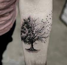 Half alive half not tats dna tattoo life tattoos tattoos. What Does Dead Tree Tattoo Mean Represent Symbolism
