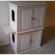 Stacked Double Cat Litter Box Cabinet With Odor Absorbing Light Kattenbak Kattenbakken Verbergen Huisdier Honden