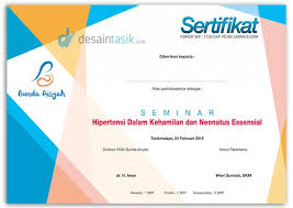 Barang kami kirim ketempat yang anda. Desain Sertifikat Seminar Kesehatan Dan Kehamilan 2018 Desaintasik Com
