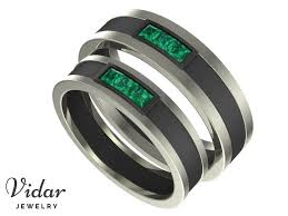 Emerald Matching Wedding Bands Unique Matching Wedding Band Etsy Unique Wedding Bands Matching Black Wedding Band Matching Wedding Bands