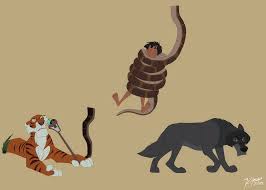 Mowgli doesn't seem to stand a chance against the big, hypnotic python kaa. Rama Shere Khan Kaa And Mowgli By Mowglithelostmancub Fur Affinity Dot Net