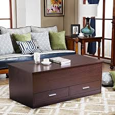 The coffee table might look difficult to make, but is actually quite when closed, the table keeps all your media accessories out of sight. Topeakmart Slide Top Trunk Coffee Table With 2 Drawers And Storage Box Espresso Finish Buy Online In Angola At Angola Desertcart Com Productid 43099763