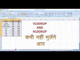 Vlookup And Hlookup In Excel Hindi Lession Youtube Excel Computer Learning Excel Formula