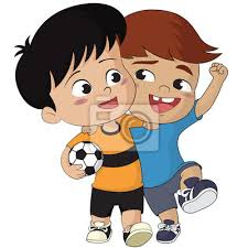 Sport kugel stadion spiel fussball spielen ball team fußballplatz fußball. Cartoon Fussball Kinder Vektor Und Illustration Leinwandbilder Bilder Entsprechen Fussball Kick Myloview De