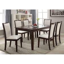 Simple Relax 1perfectchoice Eastfall 7 Pc Formal Dining Set Glass Insert Top White Pu Side Chai Dining Table Setting Dining Chairs Dining Room Furniture Design