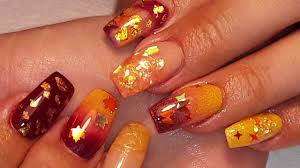 Such designs are in fashion now, and they look fantastic! Fall Inspired Acrylic Ombre Nails Spider Gel Design Youtube
