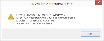 How To Fix Error 1723 Kaspersky Error 1723 Windows 7 Error 1723 Kaspersky Anti Virus Has Encountered A Problem And Needs To Close We Are Sorry For The Inconvenience