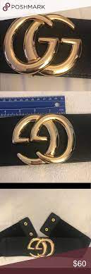 Gucci Belt With Gold Big Gg Gucci Belt With Big Gg In Gold Elastic Waist Fit Size Medium To A Size Extra Large Gucci Other Gucci Belt Gucci Belt