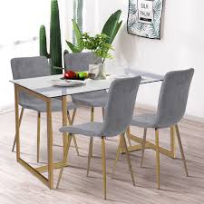 In this category, you'll find a nice mixture of chair. Furniturer Modern Dining Chair Set Of 4 Stylish Fabric Upholstered Gold Legs Dark Grey Walmart Com In 2021 Dining Chairs Dining Table Glass Dining Table Set