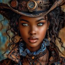 I've been doing a lot more artwork with MJ AI. Here's my steampunk lady and  her Airship pilot. I frequently either feed the AI some of my own artwork  to build on