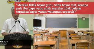 Tolong jangan ambil kesempatan atas kebaikan orang lain. Sekolah Swasta Jangan Ambil Kesempatan Kutip Yuran Ketika Tidak Beroperasi Ismail Sabri