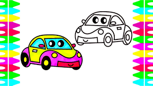 Coloring, the act of adding color to comic book pages, where the person's job title is colorist Cute Cars Coloring Pages For Kids Art Colors For Children Toddlers And Babies Youtube