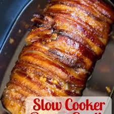 The crock pot is an essential kitchen appliance, and it's especially valuable f. Slow Cooker Bacon Garlic Pork Loin Dinner Then Dessert