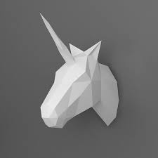 Unicorn 3d Papercraft Model Downloadable Diy Template Etsy In 2020 Diy Template Paper Crafts Paper Crafts Origami