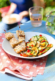 Brochettes De Thon Blanc Au Sesame Et Aux Courgettes Thon Blanc Alimentation Recette Thon Rouge