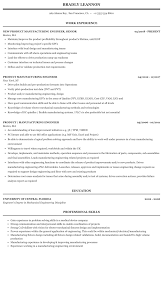 Product Manufacturing Engineer Resume Sample Mintresume