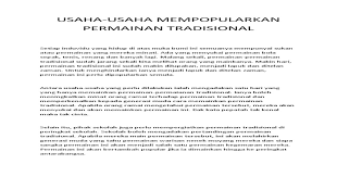 Usaha2 Popularkan Permainan Tradisional Docx Document