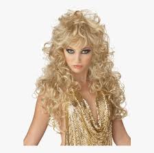 An advertisement from back in the day that shows you just how people achieved that 80s crimped hair. Womens Seduction Curly Blonde Wig 80 S Womens Blonde Hair Hd Png Download Kindpng