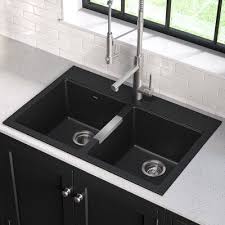 This beautiful sink comes with 1 rim all around that has the same brushed finish as the inside of the sink. Kraus Quarza 33 L X 22 W Dual Mount Kitchen Sink Drop In Kitchen Sink Composite Kitchen Sinks Black Kitchen Sink
