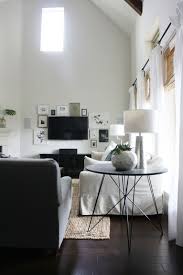 Using A Dining Table As An End Table Crazy Wonderful Table Decor Living Room Living Room Table Interior Decorating Living Room