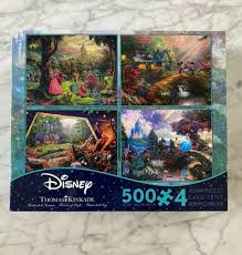 Relive your favourite disney moments with this thomas kinkade the disney dreams collection ceaco jigsaw puzzle which features scenes from, tangled, cinderella, peter pan and mickey & minnie. Buy Ceaco Disney Thomas Kinkade 4 In 1 Puzzle Set 500 Piece Puzzles Cinderella Online In Lebanon 174242878117
