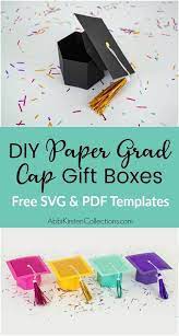 How To Make A Graduation Cap Gift Box With Free Templates Diy Gift Box Template Diy Graduation Gifts Gift Box Template