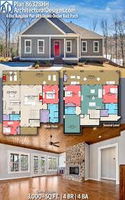 Plan 86328hh 4 Bed Bungalow Plan With Double Decker Back Porch Country House Plans Dream House Plans House