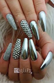 35 Beautiful Chrome Coffin Nail Art Designs Chrome Nails Designs Chrome Nail Art Metallic Nails
