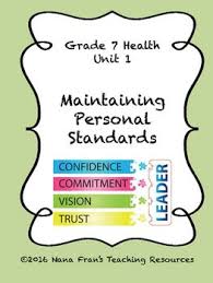 Grade 7 Health Unit 1 Maintaining Personal Standards And Commitments Health Unit Health Education Health Quotes