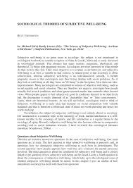 Pdf Sociological Theories Of Subjective Well Being