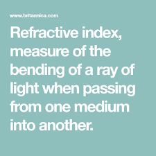 Refractive Index Definition Equation Index Definitions Physics