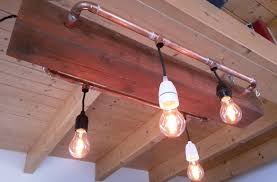 Hangeleuchte Mit Kupferrohr Und Dachbalken Dimmer Kupferrohr Deckenlampe Kupfer Hangeleuchte
