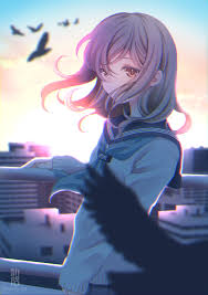 Hình ảnh Anime girl dễ thương, cute mang nét buồn nhẹ nhàng