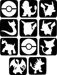 Refill Stencils Only 25 11 X Pokemon Glitter Tattoo Glitter Tattoo Stencils Glitter Tattoo Pokemon Stencils