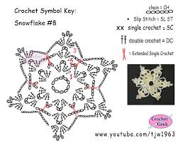 crochet snowflake 8 symbol chart crochet geek crochet