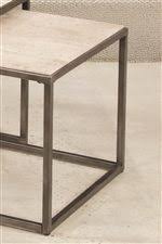 The modern blend of a clean lined bronze frame and natural travertine table top make for an impeccable visual. Hammary Modern Basics Round Cocktail Table With Nesting Tables Wayside Furniture Cocktail Coffee Tables