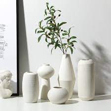 White Bisque Minimalist Ceramic Vase Minimal Home Decor Modern Decorative Pottery Modern Vase Vases Decor White Ceramic Vases