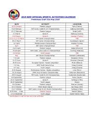 Maybe you would like to learn more about one of these? Wkf 2019 Sports Calendar Preliminary Draft N Fs