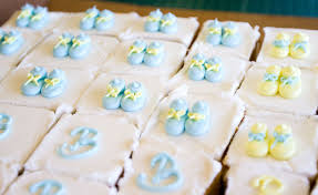Our Classic Baby Bootie Cake Square Design Is Perfect For A Shower Cake 019 Baby Shower Sheet Cakes Shower Cakes Baby Shower Cakes
