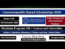 4246+ masters scholarships, grants, fellowships for international students to study abroad. Commonwealth Shared Scholarship 2021 Fully Funded