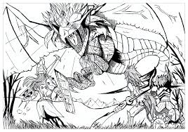 It is ideal for your children to enjoy the beauty while they color it and discover a new animal of the jungle. Dragon Hunter Dragons Adult Coloring Pages