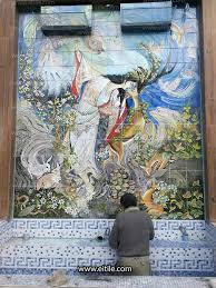 miniature drawing on tiles painter mr mottaghi in erfan international tile co painting tile drawings painting