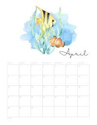 Free Printable 2019 Under The Sea Calendar The Cottage Market Print Calendar Free Printables Under The Sea