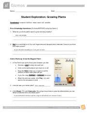 The purpose of these questions is to activate prior knowledge and get students thinking. Growing Plants Complete Pdf Name Date Student Exploration Growing Plants Vocabulary Compost Fertilizer Mass Seed Soil Variable Prior Knowledge Course Hero